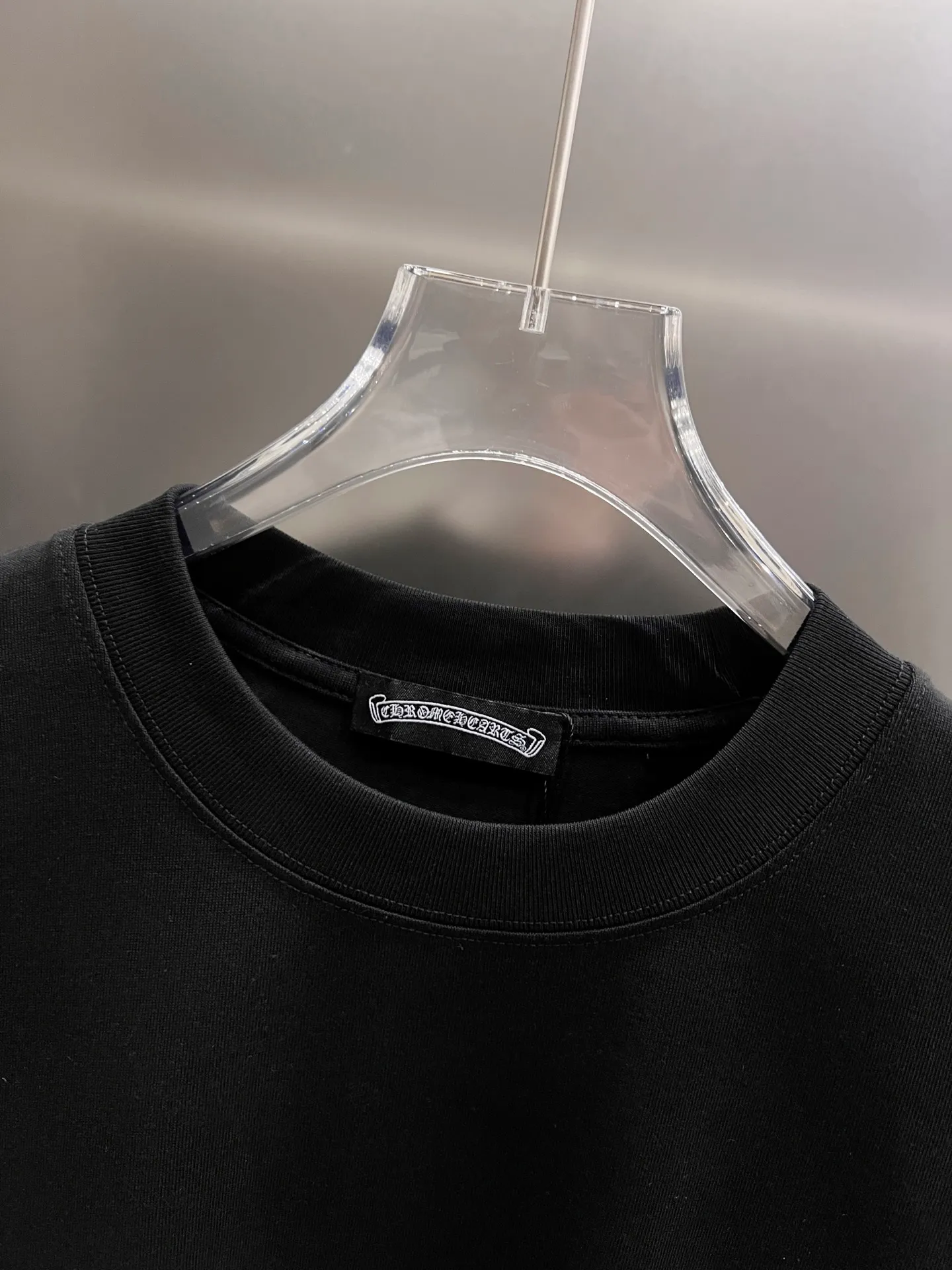 🅿️190 CH Crowe 2025 autumn and winter new short-sleeved T-shirt, cross foam technology + Middle Eastern Australian diamond design technology, the real thing is great🔥Same style for men and women, loose version, size S M L XL XXL five sizes black white